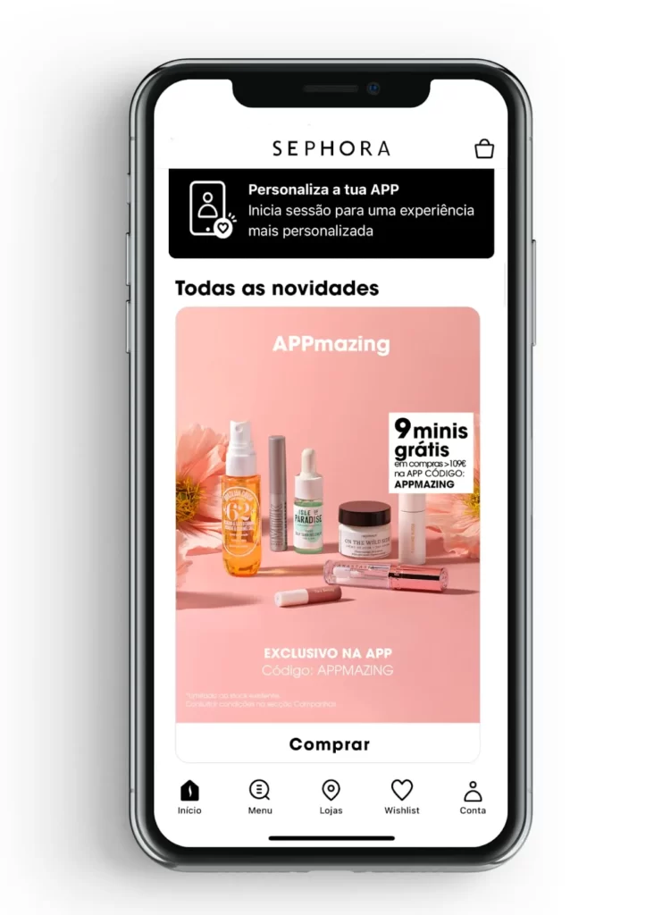 Comunicação mobile first da Sephora Brasil